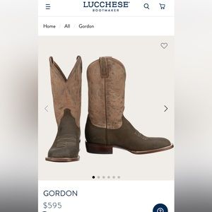 LUCCHESE GORDON BOOT SIZE 11